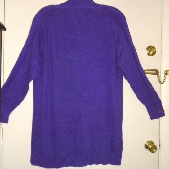 Vintage Silk Angora Pullover Purple Cable Sweater - Picture 7 of 7